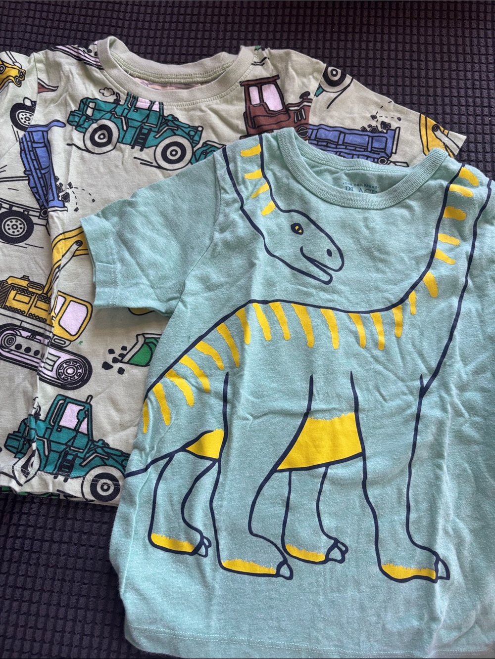 H&M Dino & Truck Short Sleeve Tees - Light Blue & Cream